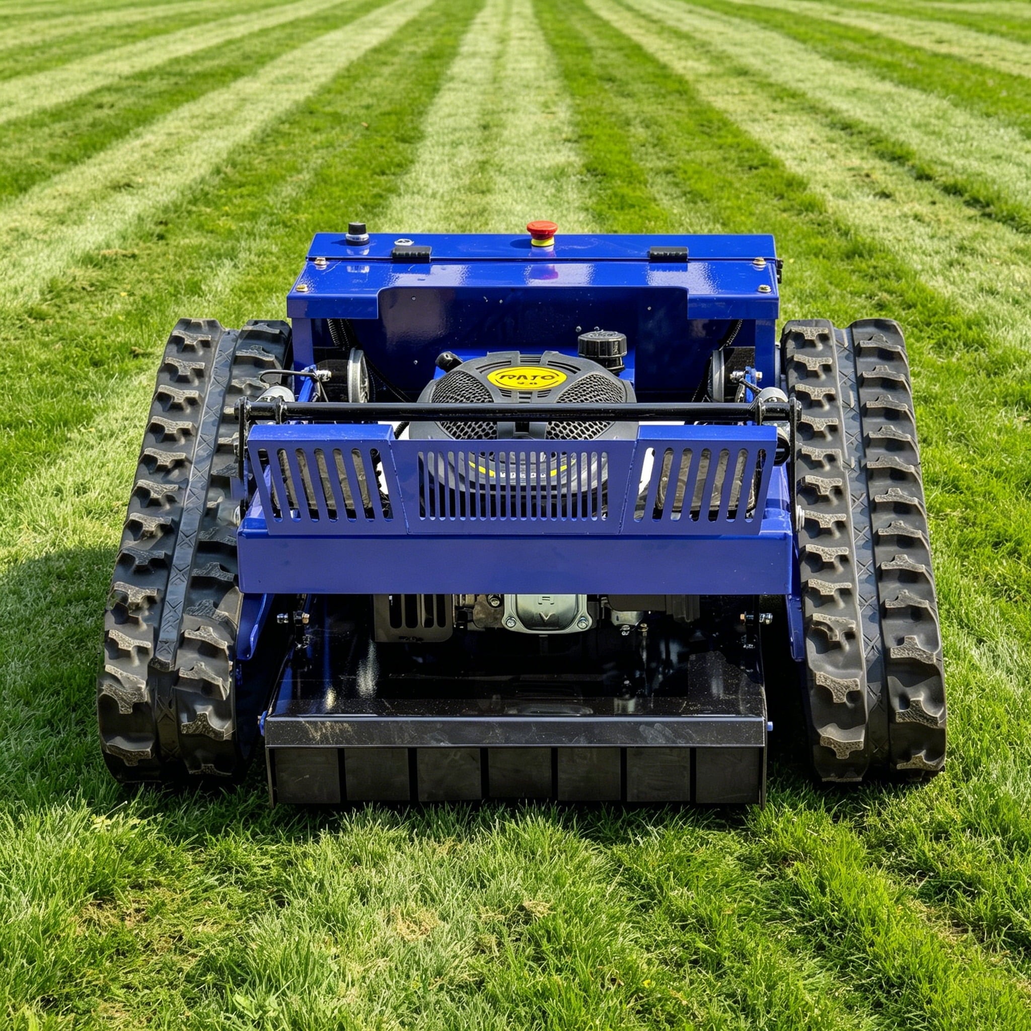DeepKron Robotic Lawn Mower Gasoline Rato 225cc 9HP Remote Controlled Tracked Lawn Mower All-Terrain Robotor Mower Classic