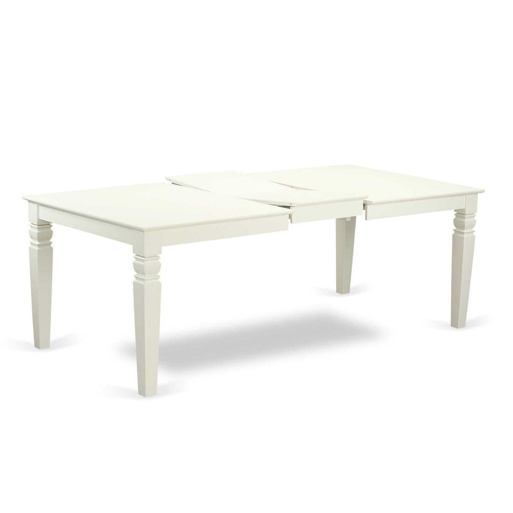 9 Piece Dinette Set - Linen White Table & Chairs - Modern Kitchen Dining Room Set