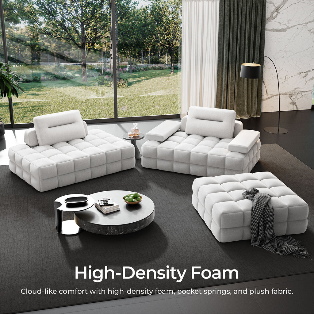 71 High Backrest Sofa for Small Spaces, Compressed Corduroy Couch with Deep Seating for Living Room, Bedroom, Dark Grey