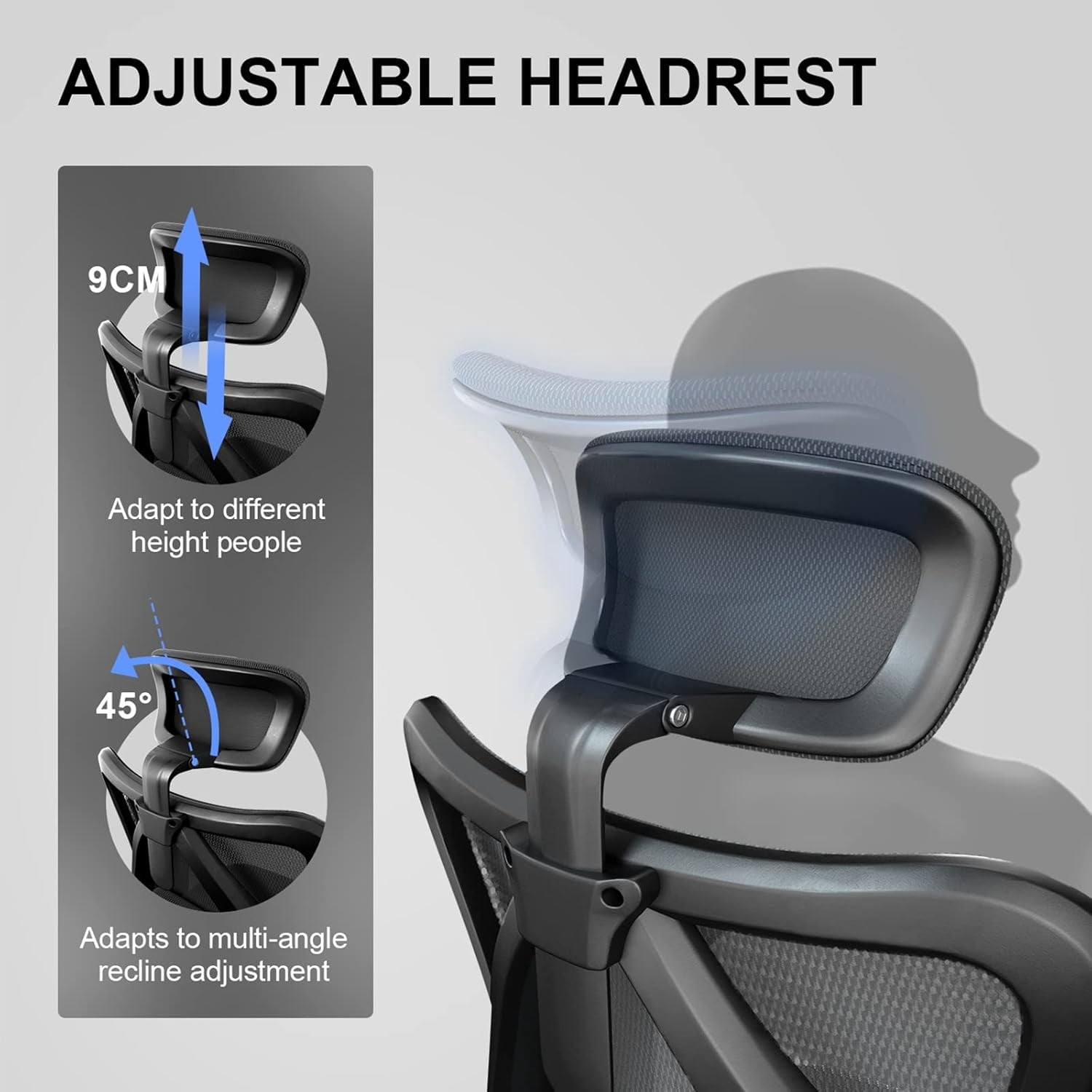Sihoo M18 Mesh Ergonomic Office Chair with Adjustable Lumbar Support, High Back, Black