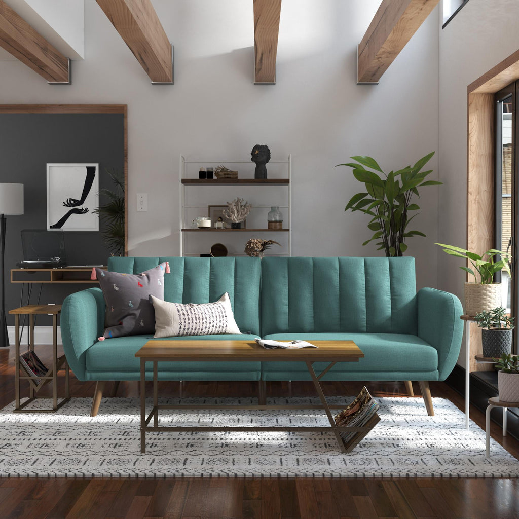 Novogratz Brittany Futon, Blue Linen