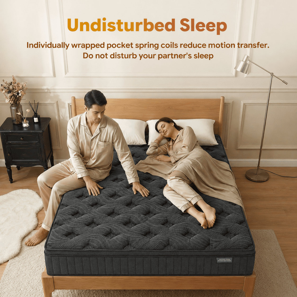 Trujae 12 inch Queen Mattress in a Box, Gel Memory Foam Hybrid Mattress with Pocket Coils, Medium Firm Comfort, Pressure Relief