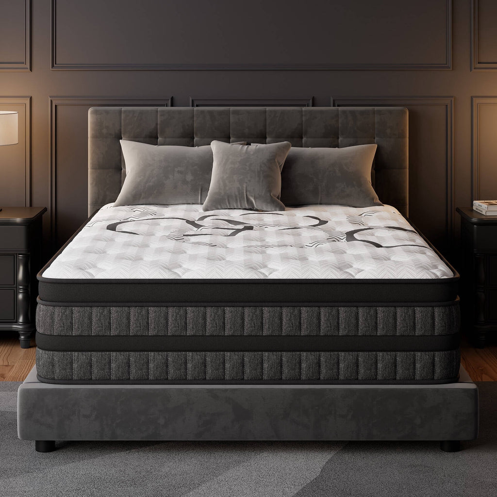 GREOO Queen Size Mattress 14 Hybrid Mattress in a Box Gel Memory Foam and Pocket Springs with Motion Isolation, Medium Firm, Pressure Relief, CertiPUR-US® & OEKO-TEX® STANDARD 100 Certified
