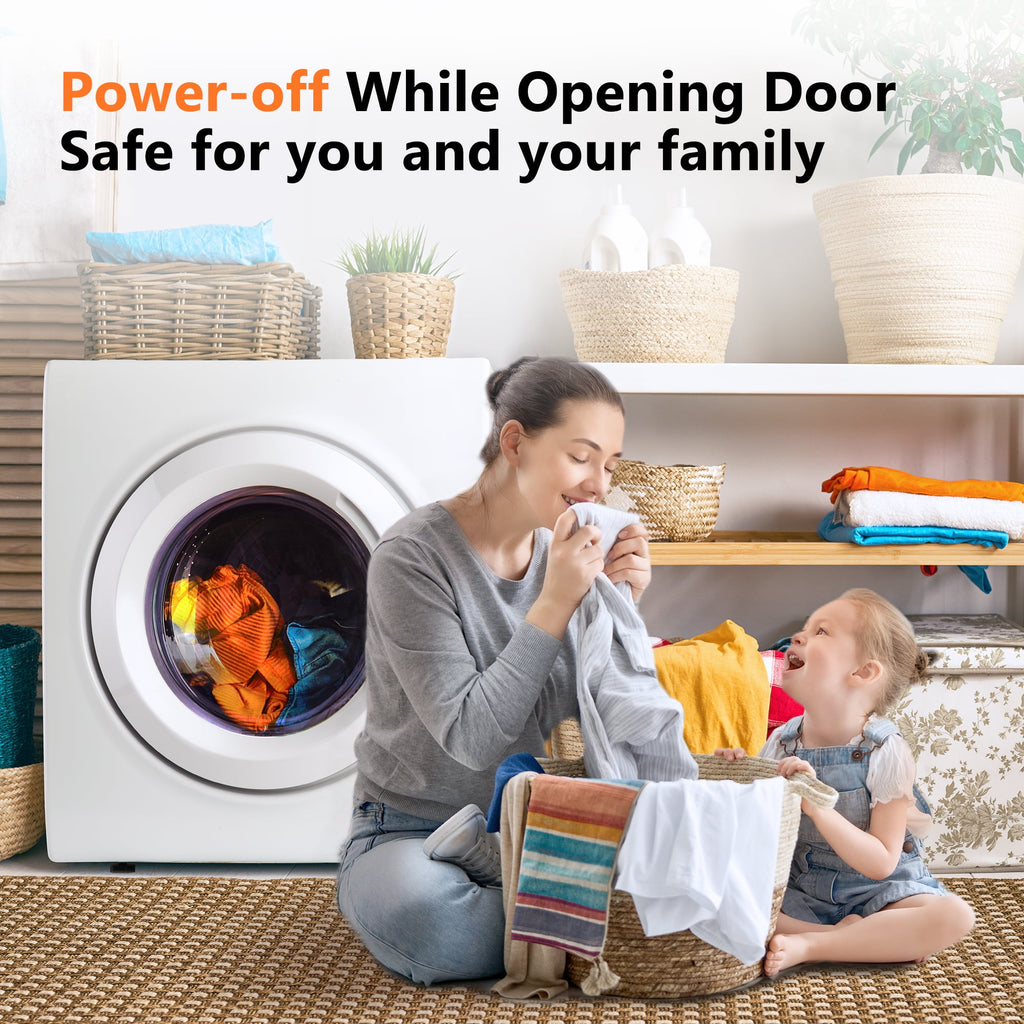 EUHOMY 2.6 Cu.ft Large Capacity Portable Dryer, 1400W Energy-Efficient & Quiet Drying for Apts, Dorms & RVs