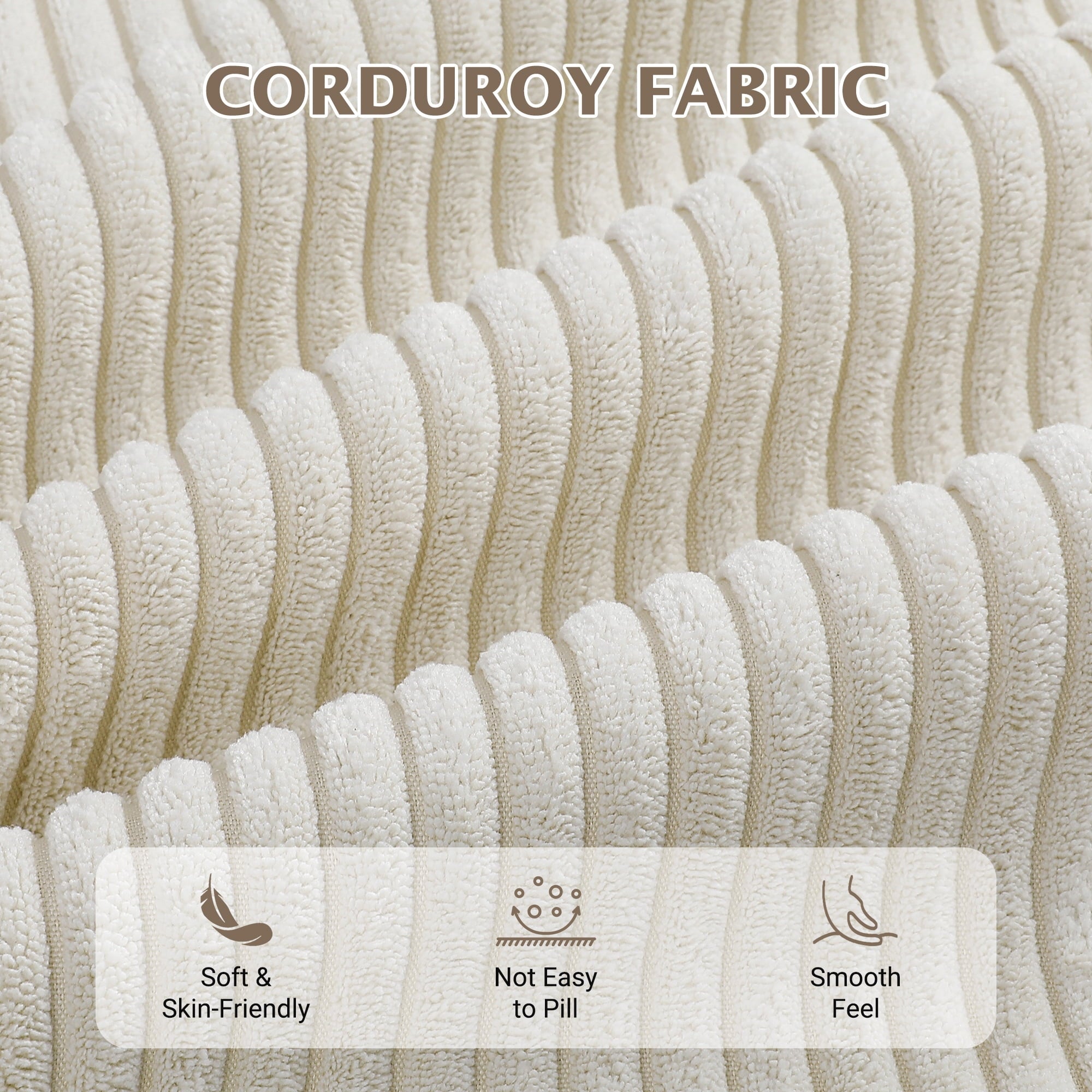 87 Corduroy Sofa,3 Seater Sofa with Extra Deep Seats,Neche Comfy Upholstered Couch for Living Room,2 Pillows,Green