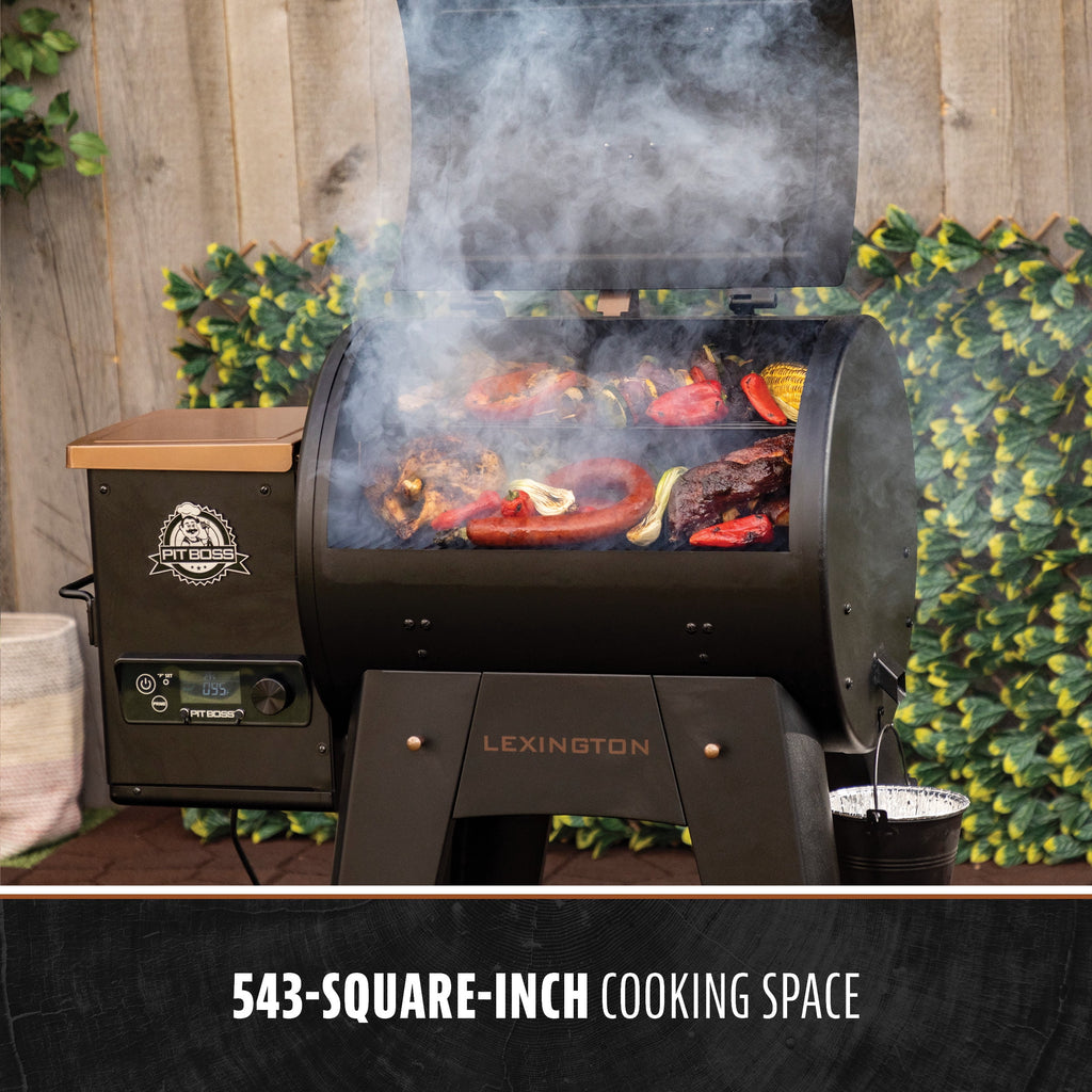 Pit Boss Pellet Smoker, Lexington 500 Square inch Wood Fired Pellet Grill, Onyx Series
