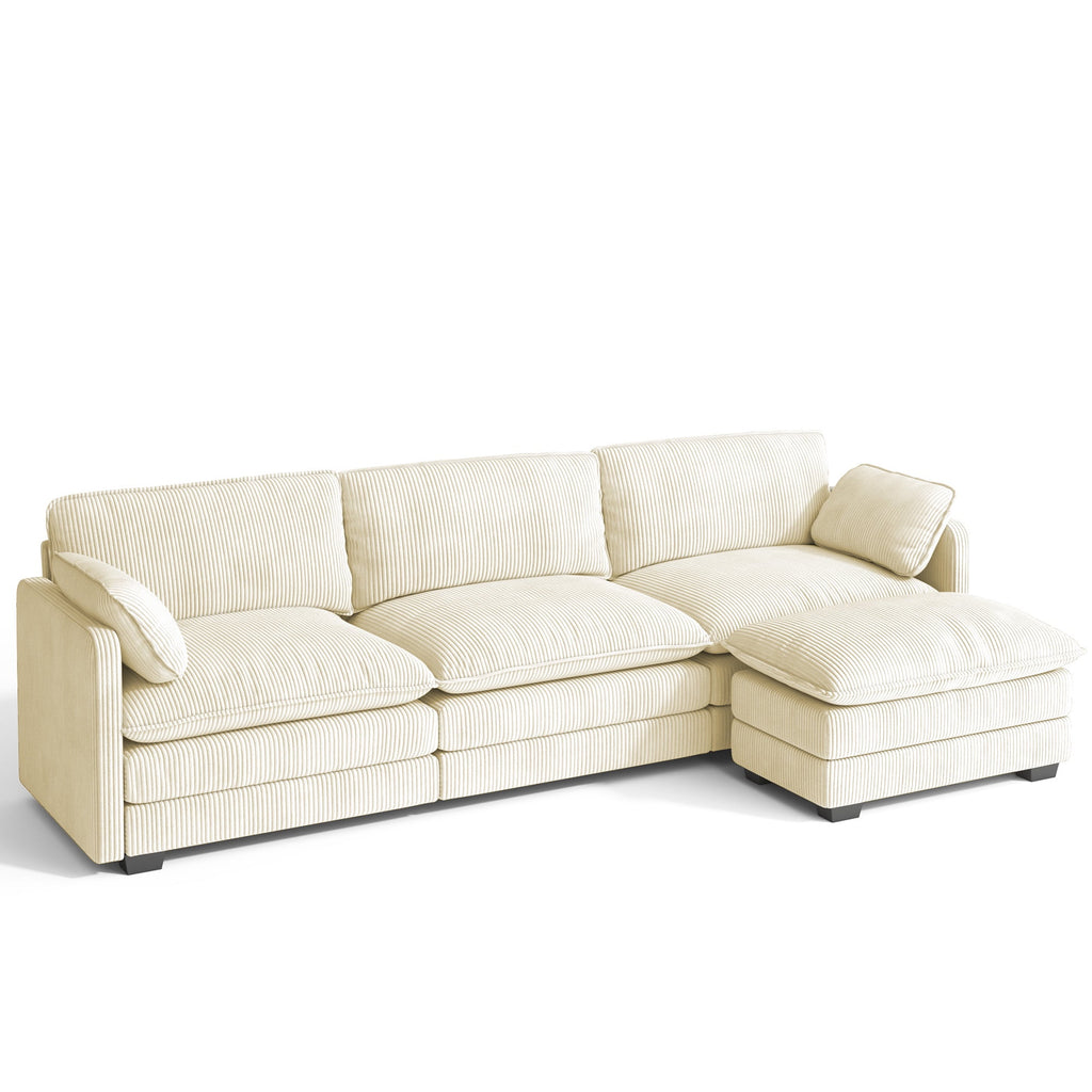 Asofer 31 Cloud Accent Sofa With Washable Cover, Single Corduroy Chair with Deep Seat Upholstered Cushion for Apartment,Dark gray