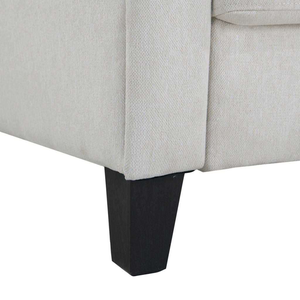 Lifestyle Solutions Alexa Sofa with Rolled Arms, Gray Fabric