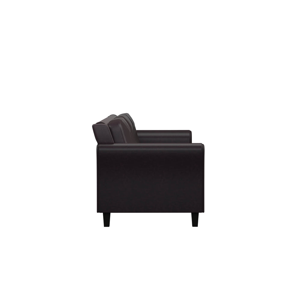Lifestyle Solutions Taryn Curved Arms Sofa, Black Fabric