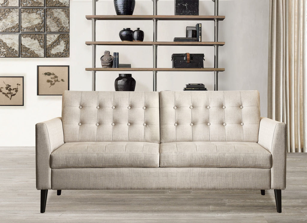 Gewnee 86.6 Modern Sofa Couch,Teddy Velvet 3 Seaters Comfy Couch with Deep Seat for Living Room,2 Pillows,Beige