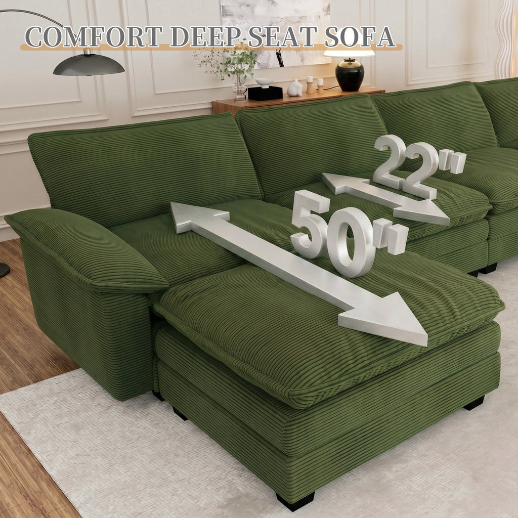 Muumblus 80.5 Corduroy Loveseat Sofa, Oversized Upholstered 2-Seater Fluffy Cloud Sleeper Couch for Living Room/Apt, Pink