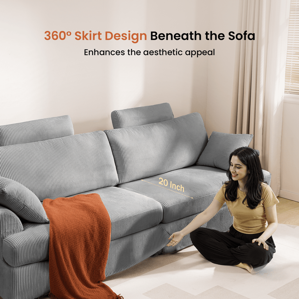 87 Sofa, Comfy Cloud Couch, Upholstered Couch for Living Room, Green
