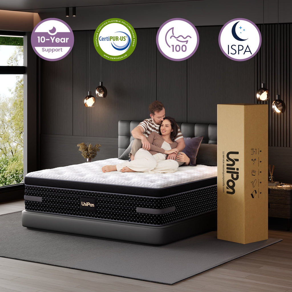 Bedstory Cloudrix 10 Extra Firm Queen Hybrid Mattress with Cooling Gel Memory Foam, Euro Top, CertiPUR-US, Fiberglass Free, 365-Night Trial