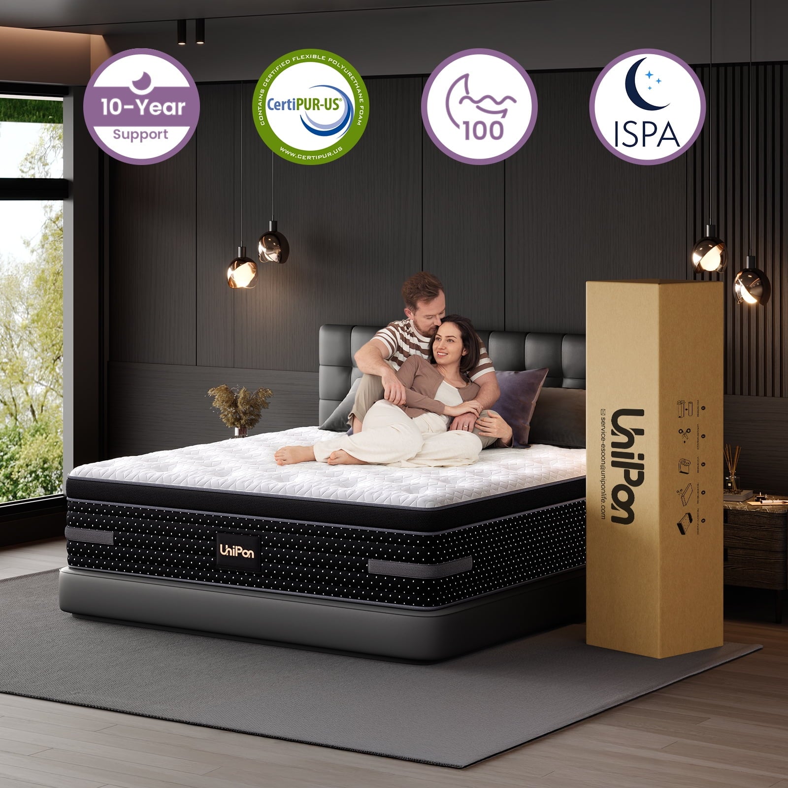 Bedstory Cloudrix 10 Extra Firm Queen Hybrid Mattress with Cooling Gel Memory Foam, Euro Top, CertiPUR-US, Fiberglass Free, 365-Night Trial