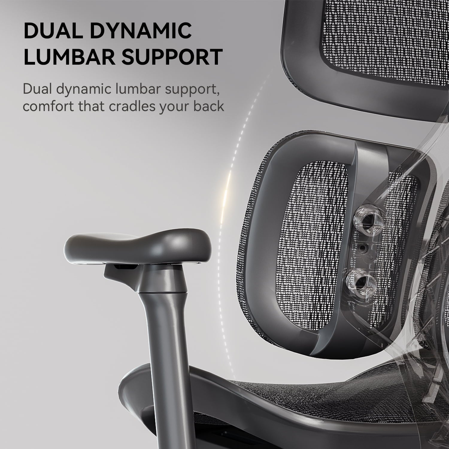 SIHOO Doro S100 Ergonomic Office Chair - with Dual Dynamic Lumbar Support, 5-Level Adjustable Backrest, 4D Coordinated Armrests, 135-degree Max. Recline Angle White