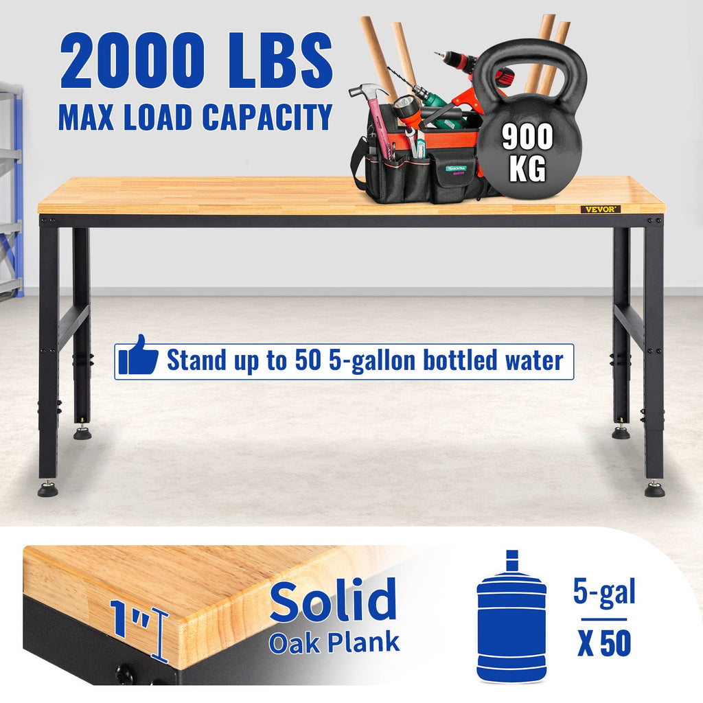 dokea Adjustable Height Workbench - 48 L, 2000 lbs Capacity