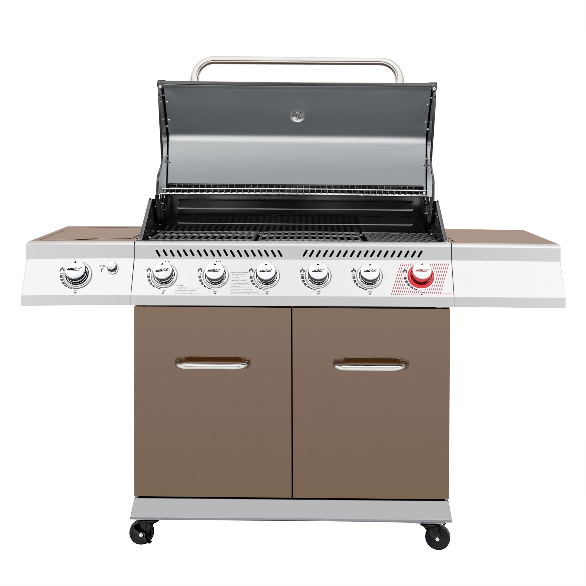 Royal Gourmet 6-Burner GA6402C BBQ Gas Grill with Sear Burner and Side Burner, 74,000 BTU