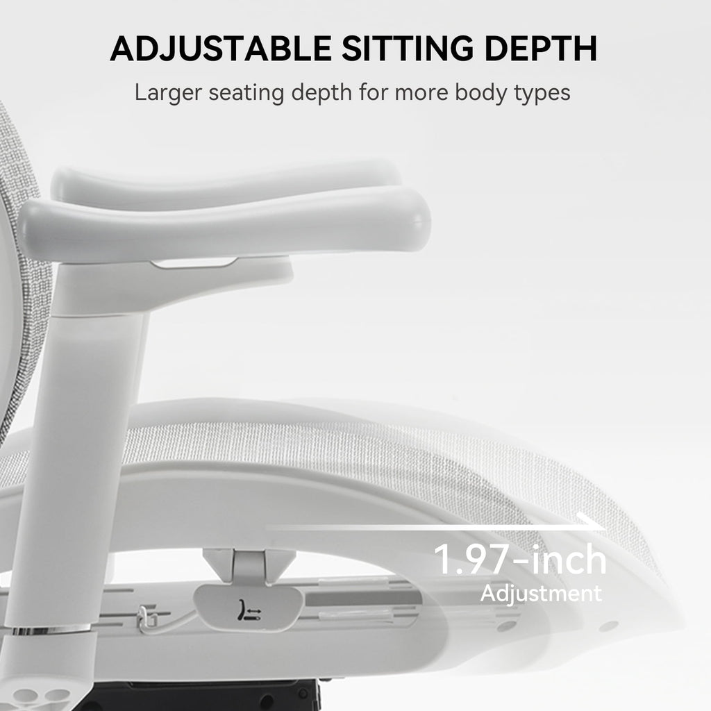 SIHOO Doro S100 Ergonomic Office Chair - with Dual Dynamic Lumbar Support, 5-Level Adjustable Backrest, 4D Coordinated Armrests, 135-degree Max. Recline Angle White