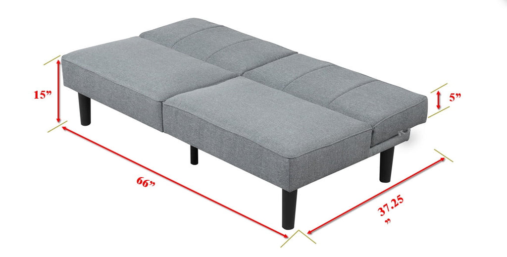 Mainstays 66 Studio Futon, Gray Linen Upholstery