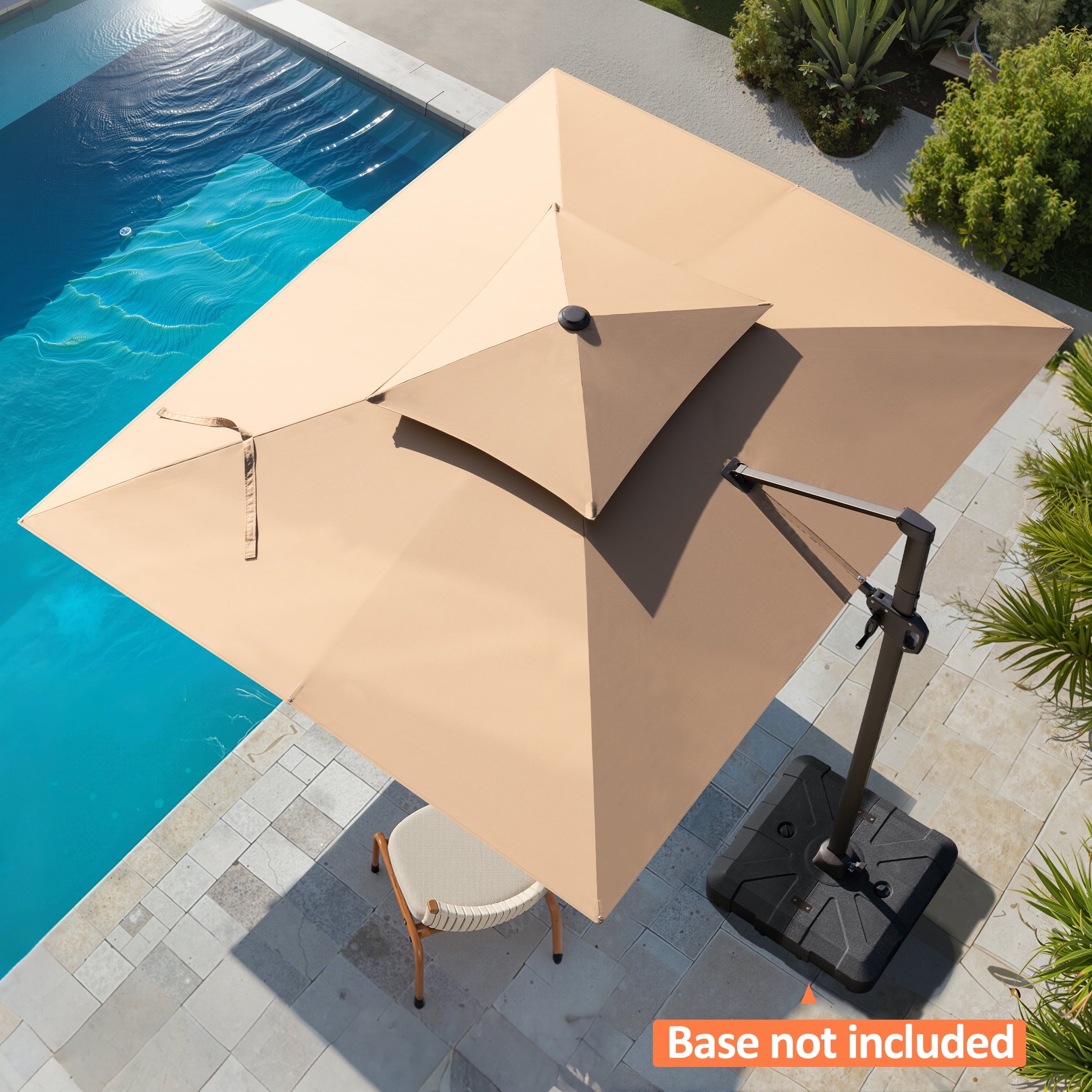 Pellebant 9' X 11' Patio Umbrella Outdoor Rectangle Umbrella Large Cantilever Umbrella Windproof Offset Heavy Duty Sun for Garden Deck Pool Patio