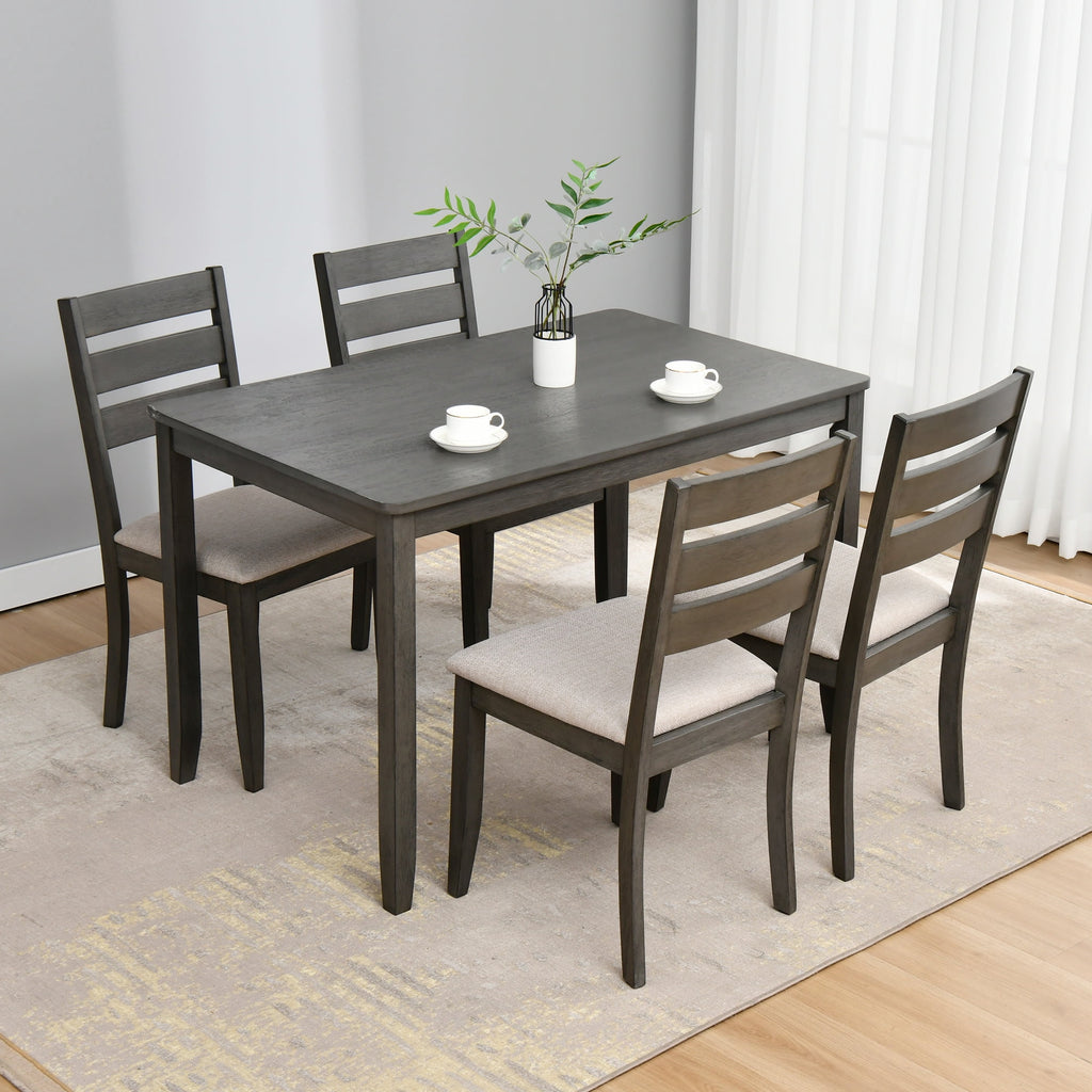 Duhome Dining Table Kitchen Dining Table Solid Wood Rectangular Table for Kitchen Dining Room Livingroom Restaurant, Caramel
