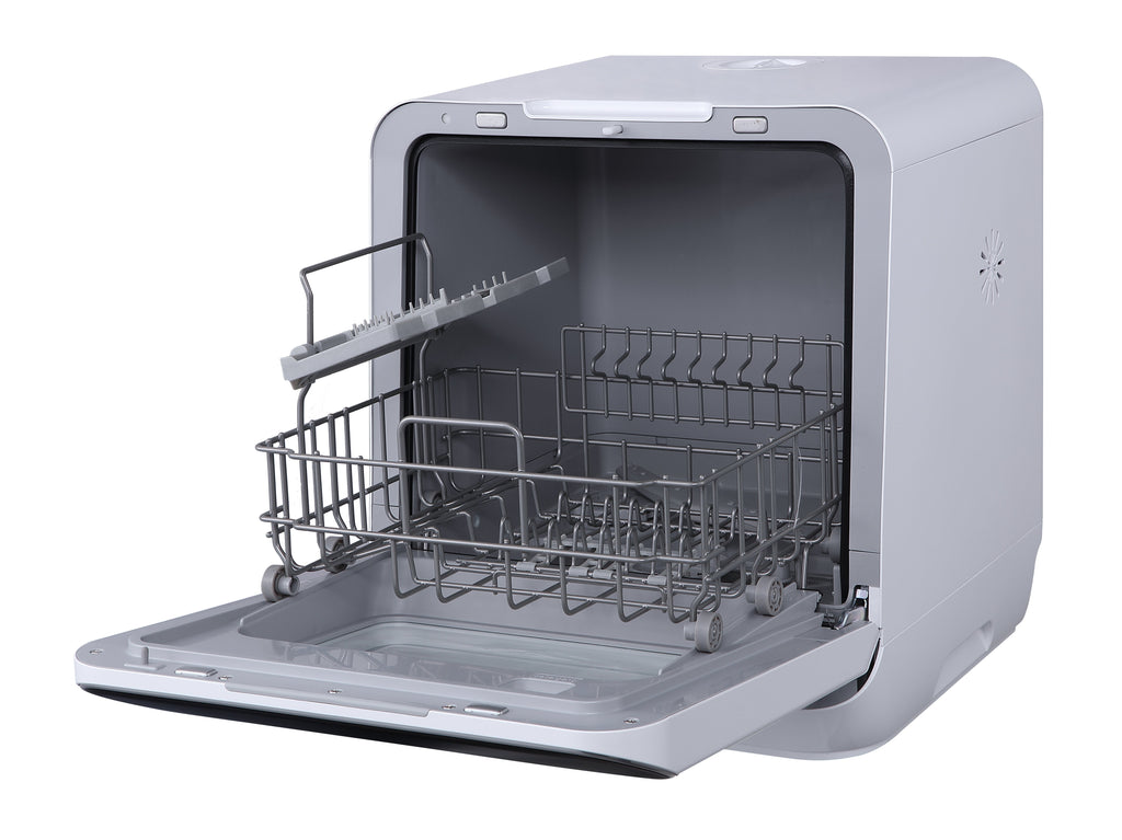 Hamilton Beach 6-Liter 2 Place Setting Portable Countertop Dishwasher, No Hookup Unit for Tabletop, Apartment, or RV, White