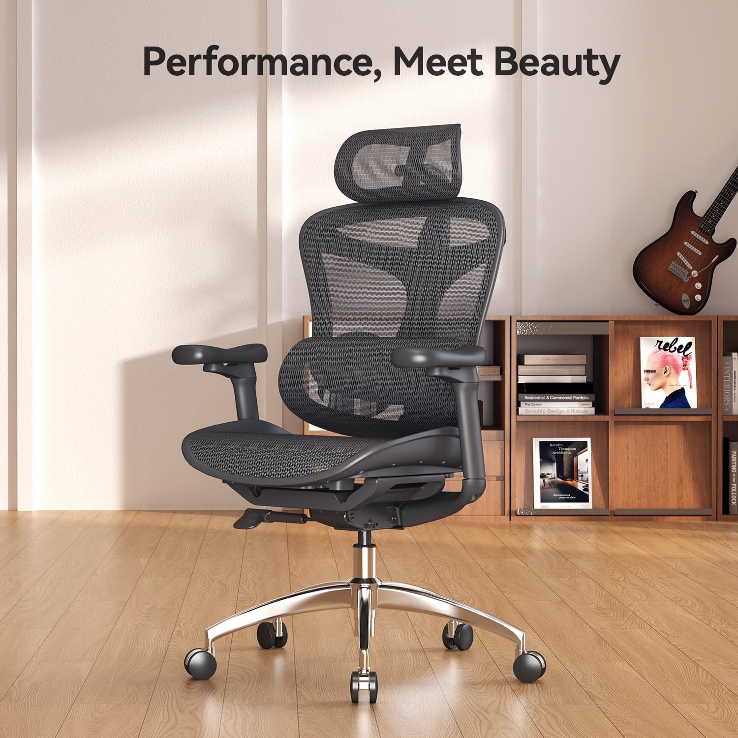 Sihoo Doro C300 Ergonomic Office Chair with Headrest, Lumbar Support, Adjustable Backrest, 3D Armrests, Breathable Mesh, Height & Tilt Adjustment - Black