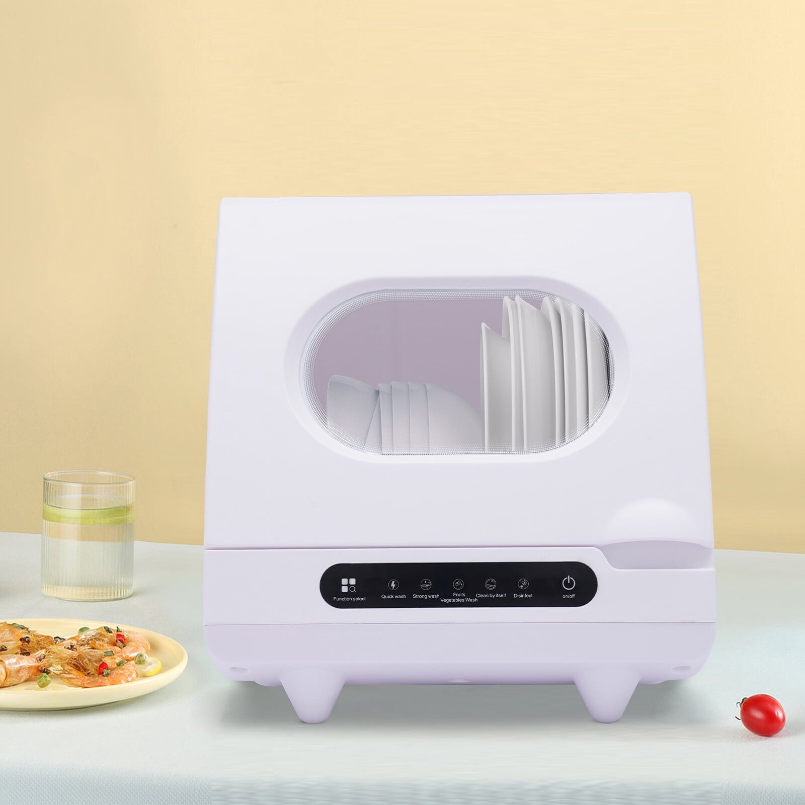 40*40*45cm 1200W Portable White Countertop Dishwasher Mini Countertop Dishwasher Homes Apartments