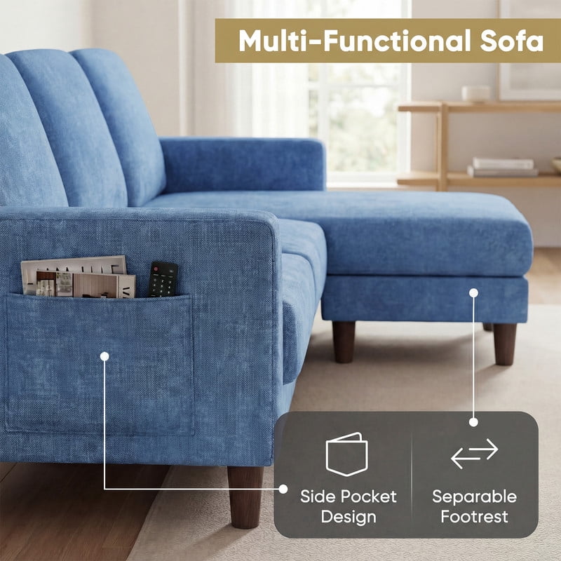 Homall Cloud Modular Sectional Sofa 3 Seat L-Shaped Cloud Oversized Sofa Couch for Living Room, Apartment and Small Space,Dark Gray