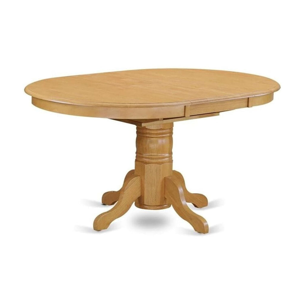 HomeStock 7 Pc Dining Set with A Kitchen Table and 6 Wood Seat Kitchen Chairs in Oak, Modern Dining Table Set for Dining Rooms