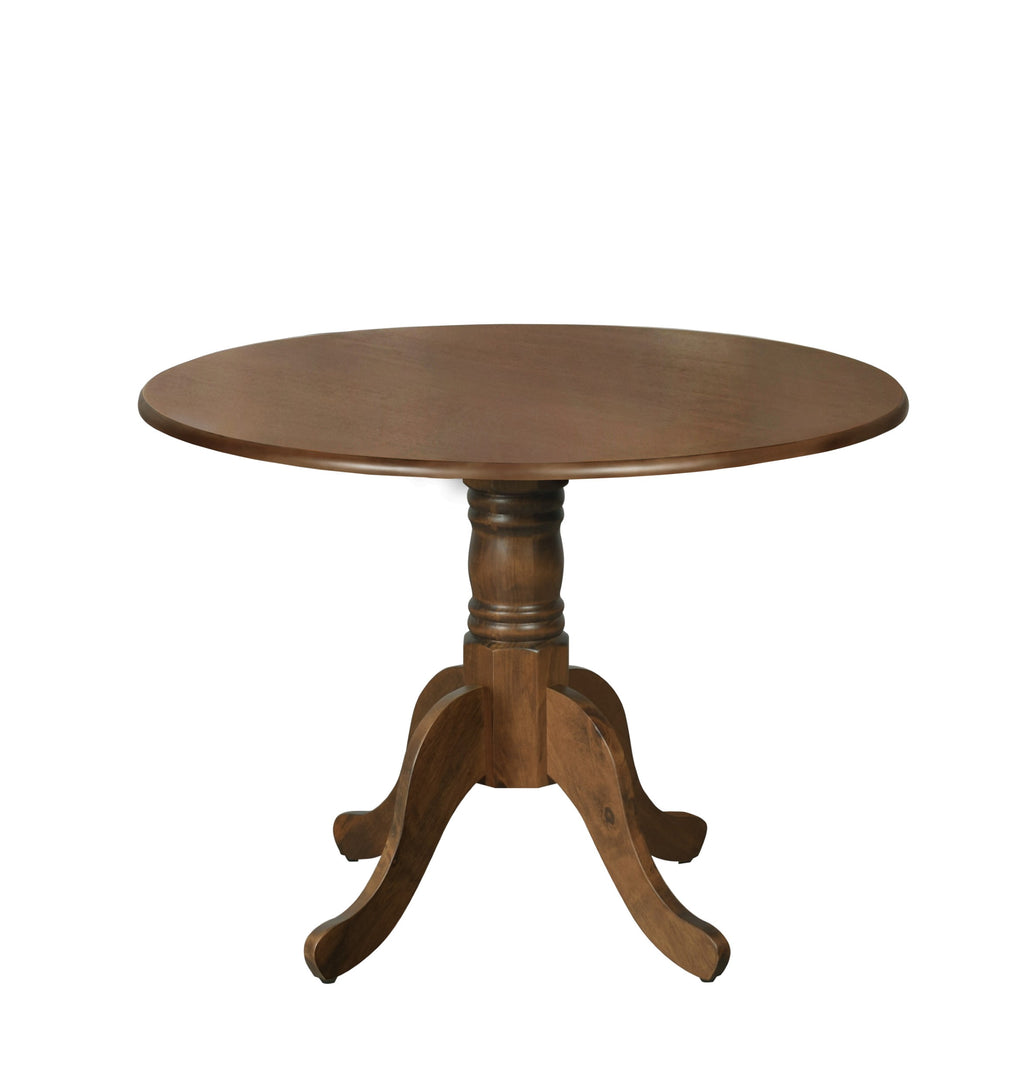Home Design Olivia Dining Table with Round Pedestal Top, Mid-Century Modern Style, Easy Assembly, Black