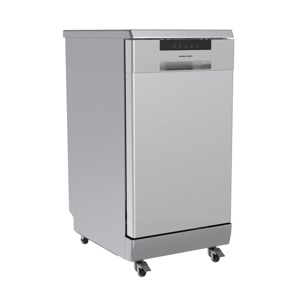 Hamilton Beach 18-Inch Portable Dishwasher with 8 Place Settings and 6 Wash Cycles, Stainless Steel Interior