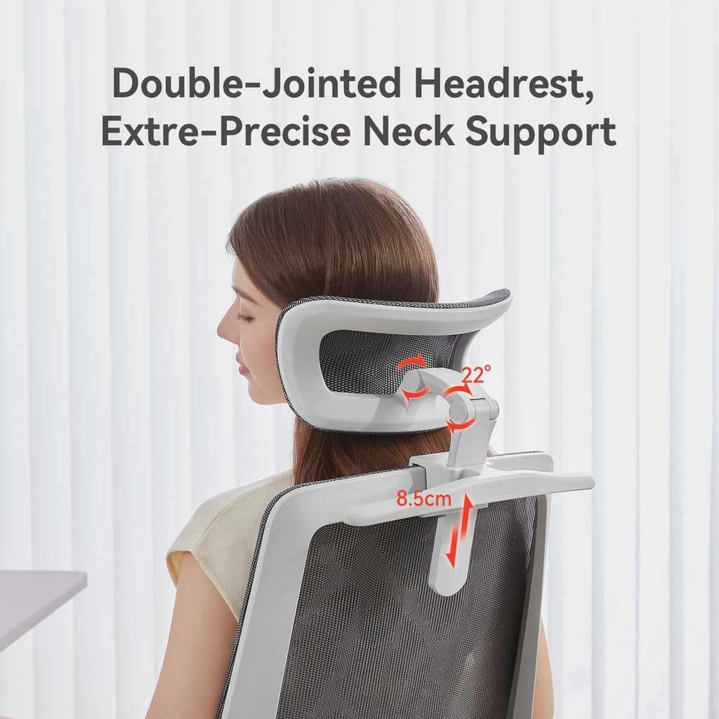 Sihoo M59AS Ergonomic Office Chair with Mesh Backrest, Flip Armrests, Headrest, White