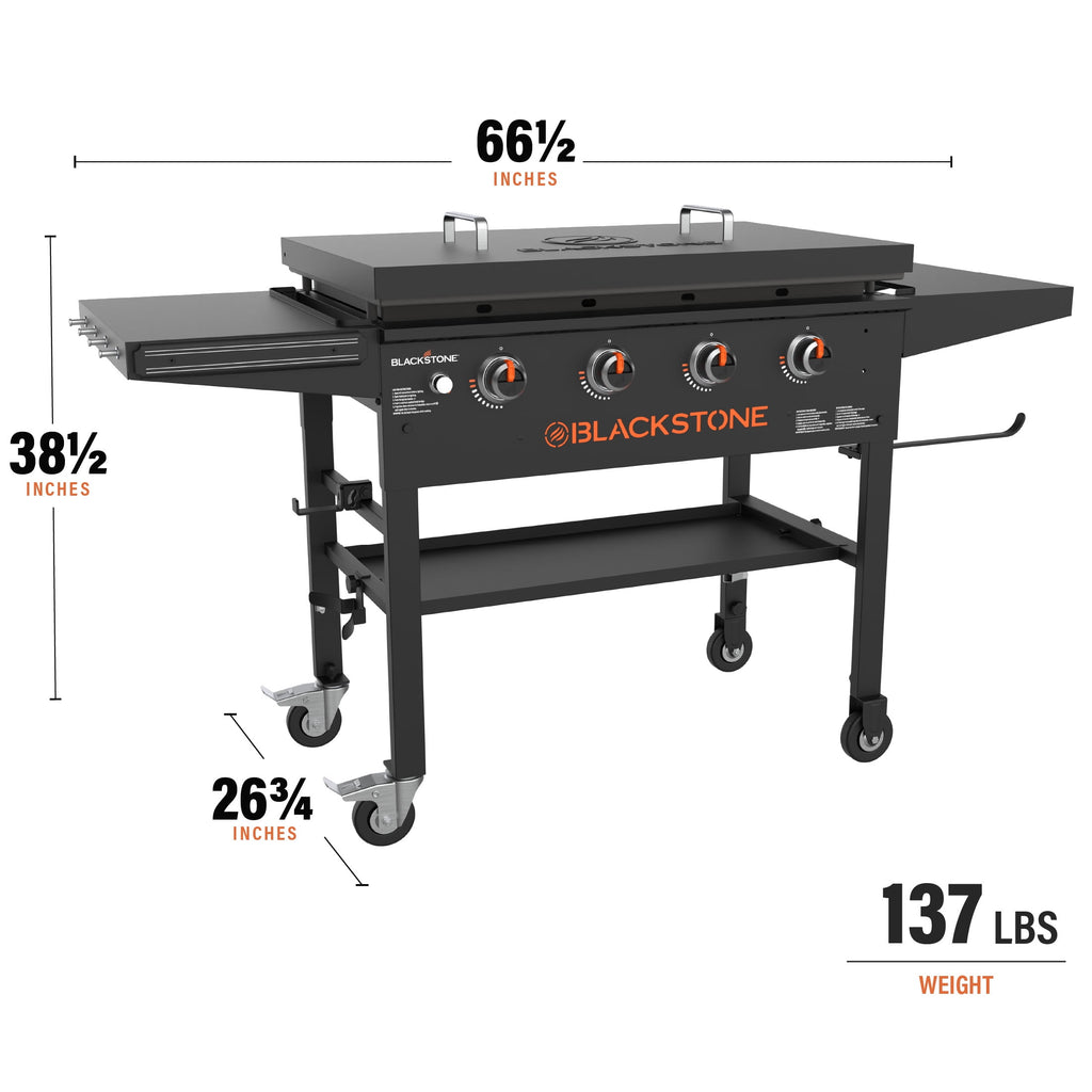 Blackstone Original Outdoor Griddle, 4-Burner 36 Flat Top Grill with Hard Cover, Black