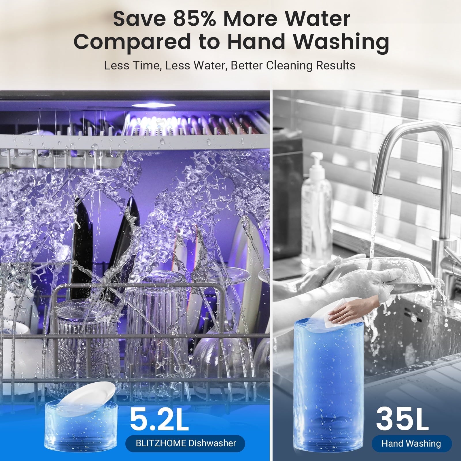 Portable Countertop Dishwashers, Compact Smart Dishwashers with 5 L Built-in Water Tank,5 Modes and Baby Care for Apartments& RVs, No Installation Needed