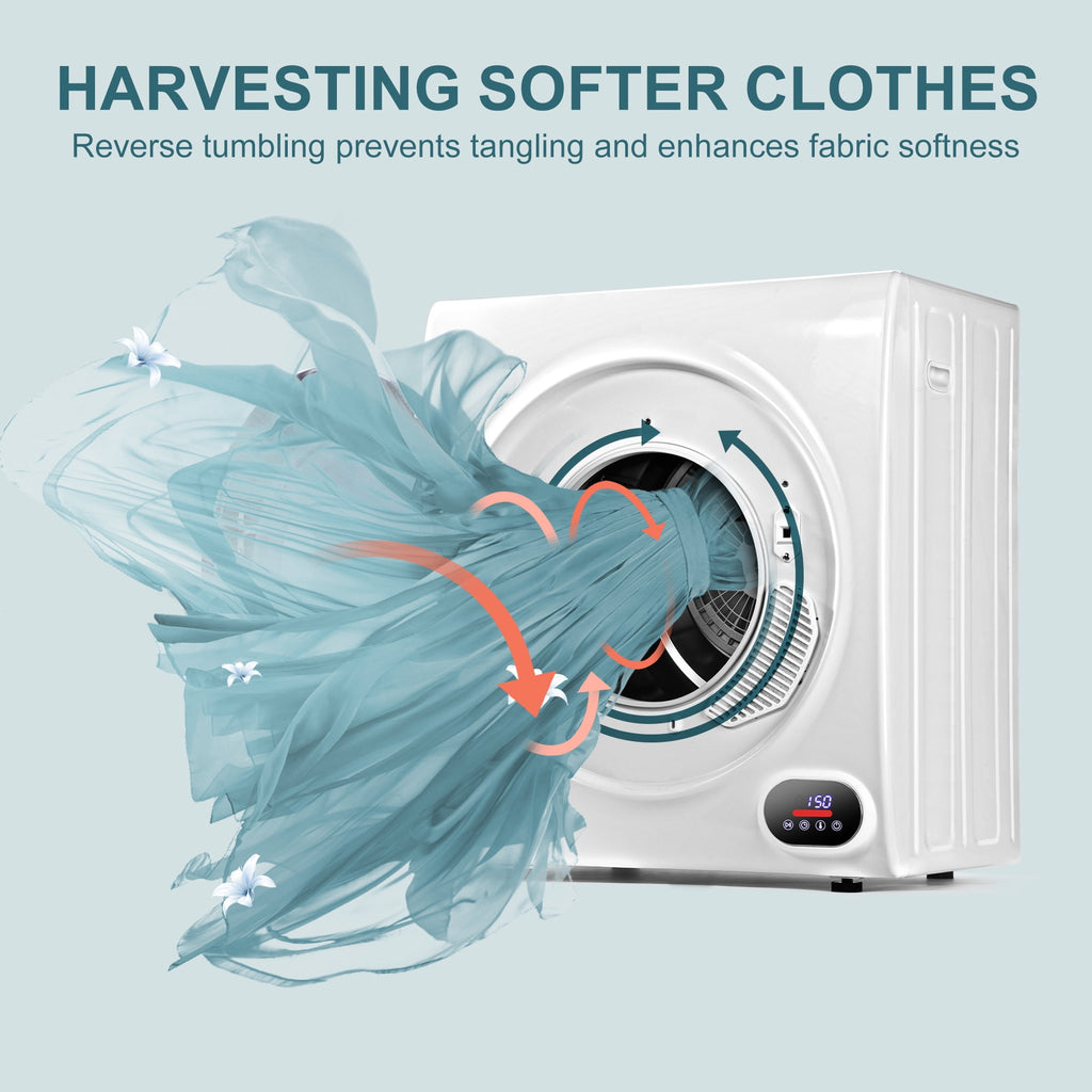 Simzlife 1.6 Cu. ft. Portable Clothes Dryer, Electric Compact Dryer Machine, 19.5 in W, 23.6 in H
