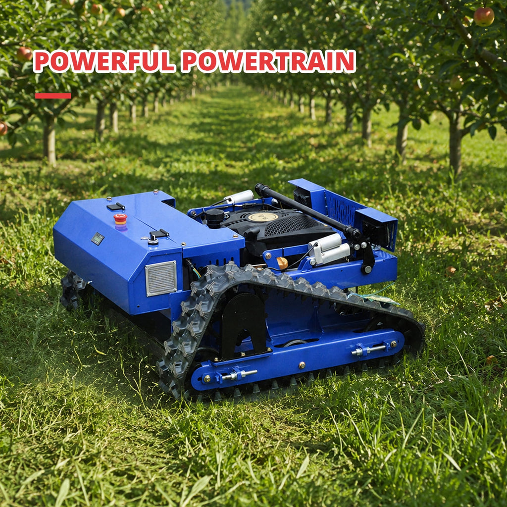 DeepKron Robotic Lawn Mower Gasoline Rato 225cc 9HP Remote Controlled Tracked Lawn Mower All-Terrain Robotor Mower Classic