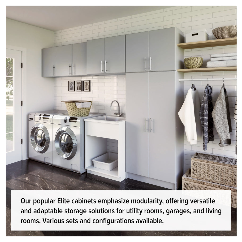 Prepac Armoir, Elite 32W x 35H x 20D White Wardrobe Closet & Cabinet - Functional Clothes Storage with Hanging Rail, Armoire Wardrobe - WEW-3264