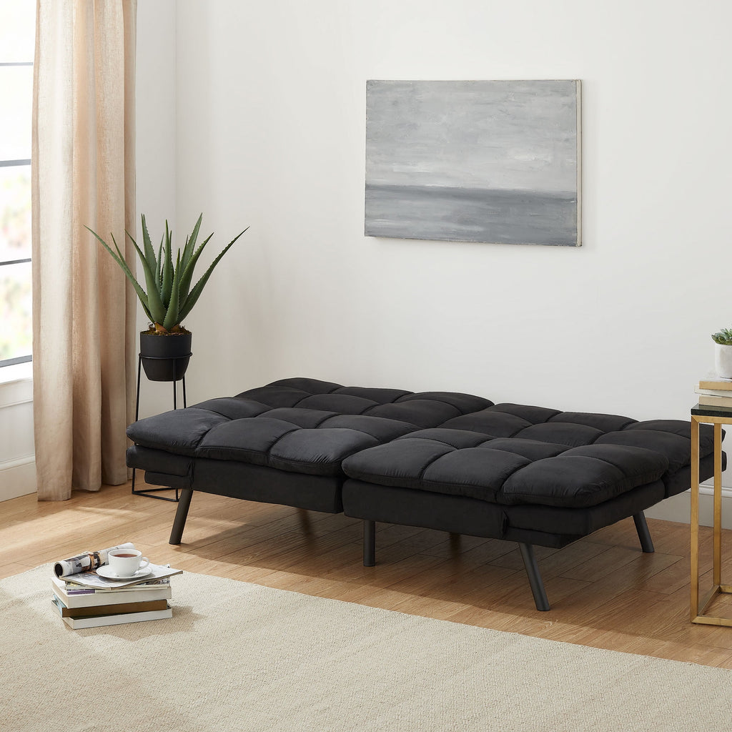 Mainstays 72 Memory Foam Futon Sofa Bed,Black