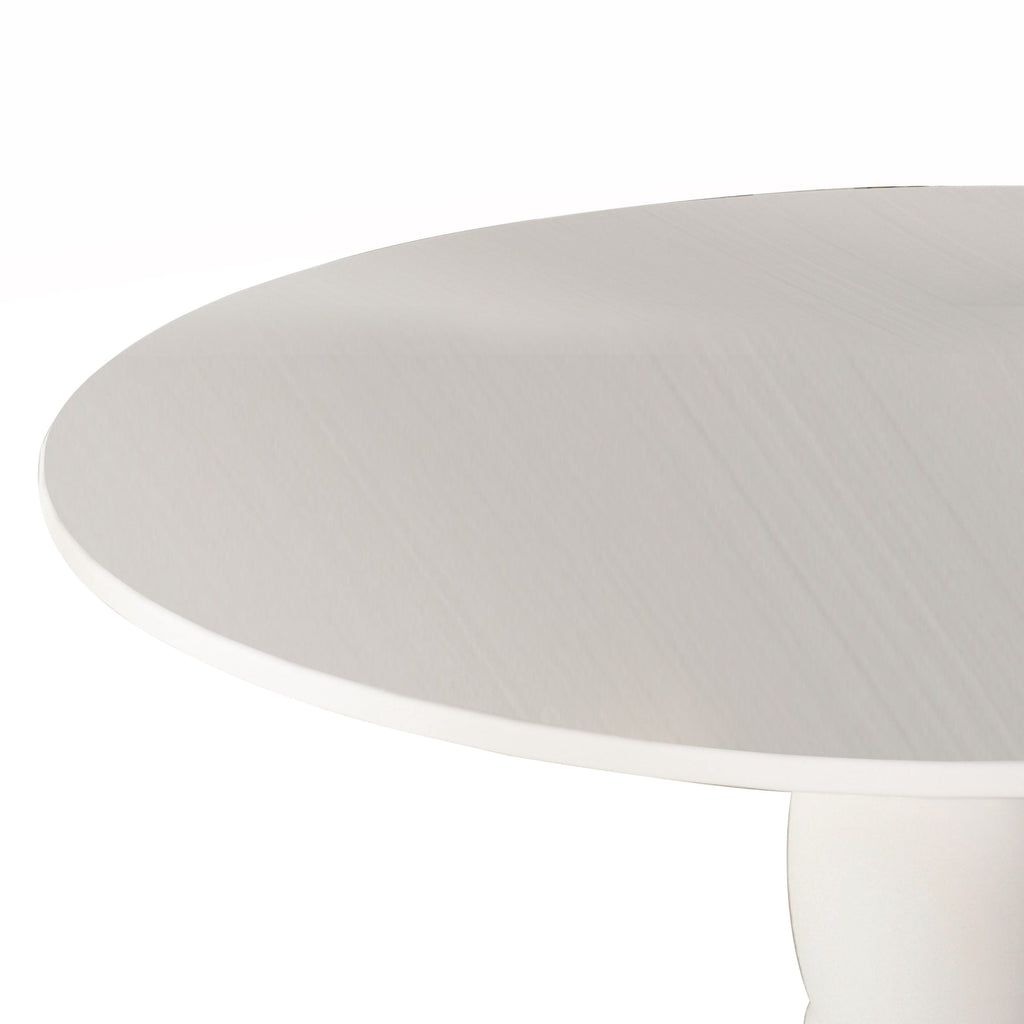 Home Design Olivia Dining Table with Round Pedestal Top, Mid-Century Modern Style, Easy Assembly, Black