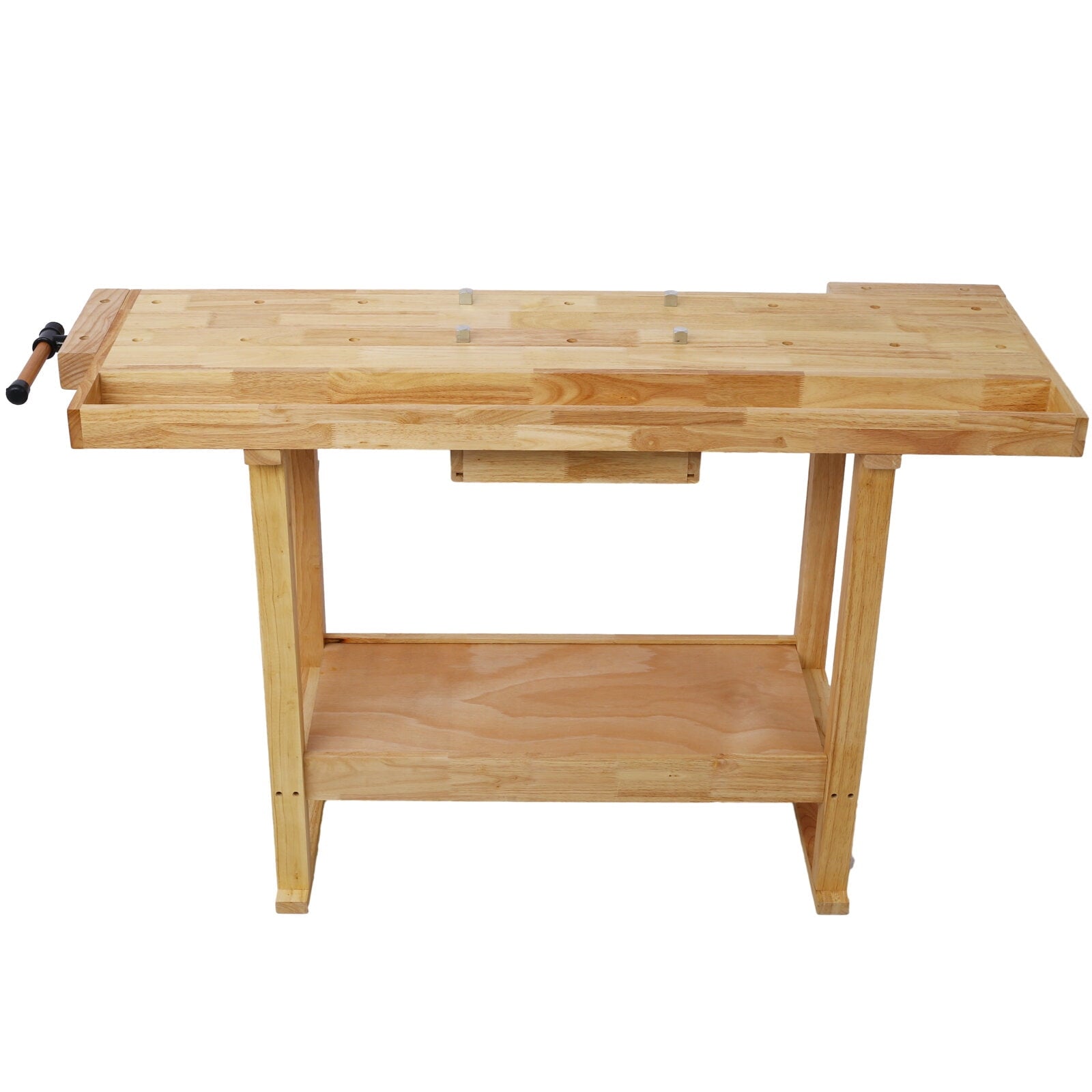 55-Inch Wood Workbench - Wooden Workbench for Garage Workshop and Home,