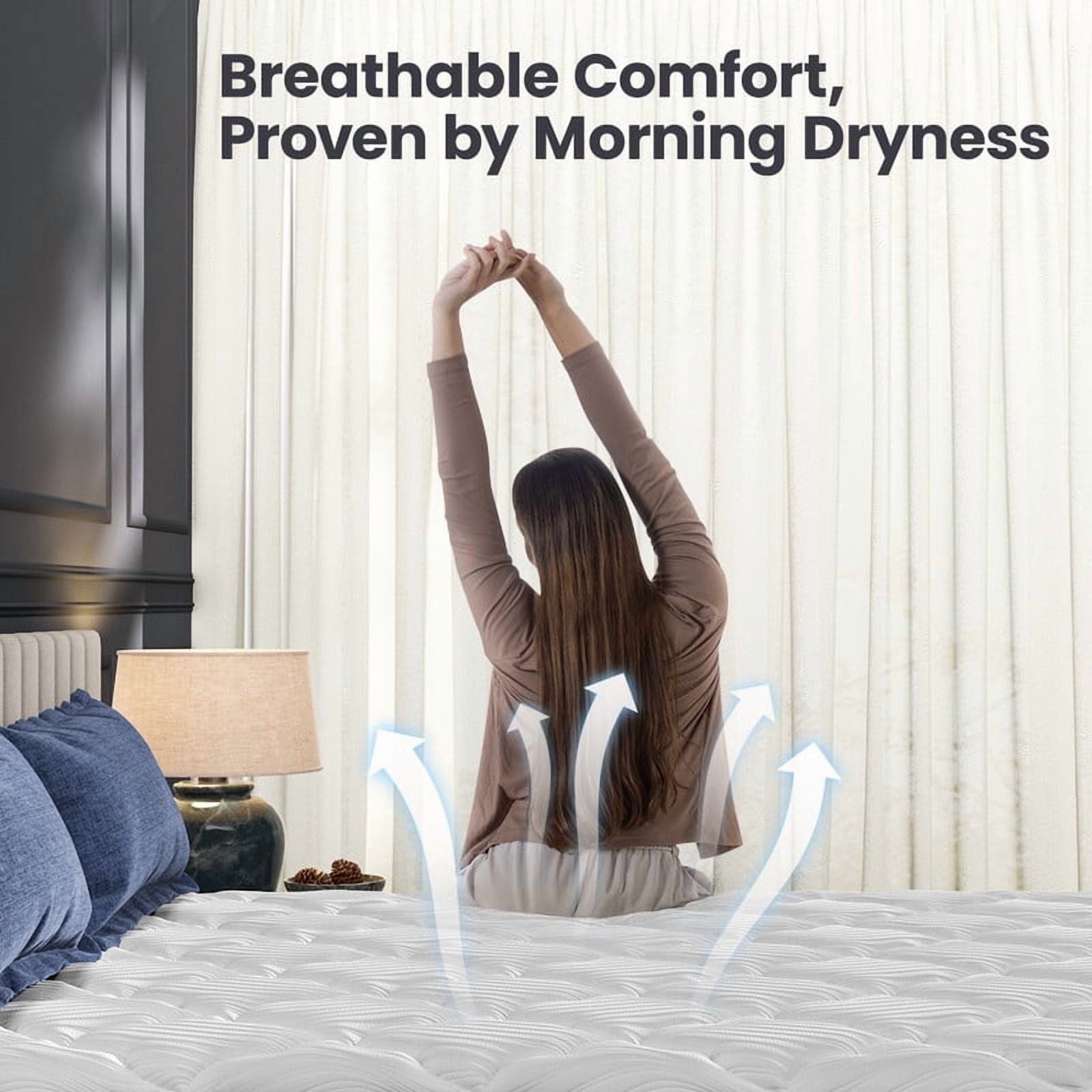 Bedstory Firm Queen Hybrid Mattress 10, Euro Top, Extra Back & Hip Support, CertiPUR-US Certified, 365-Night Trial