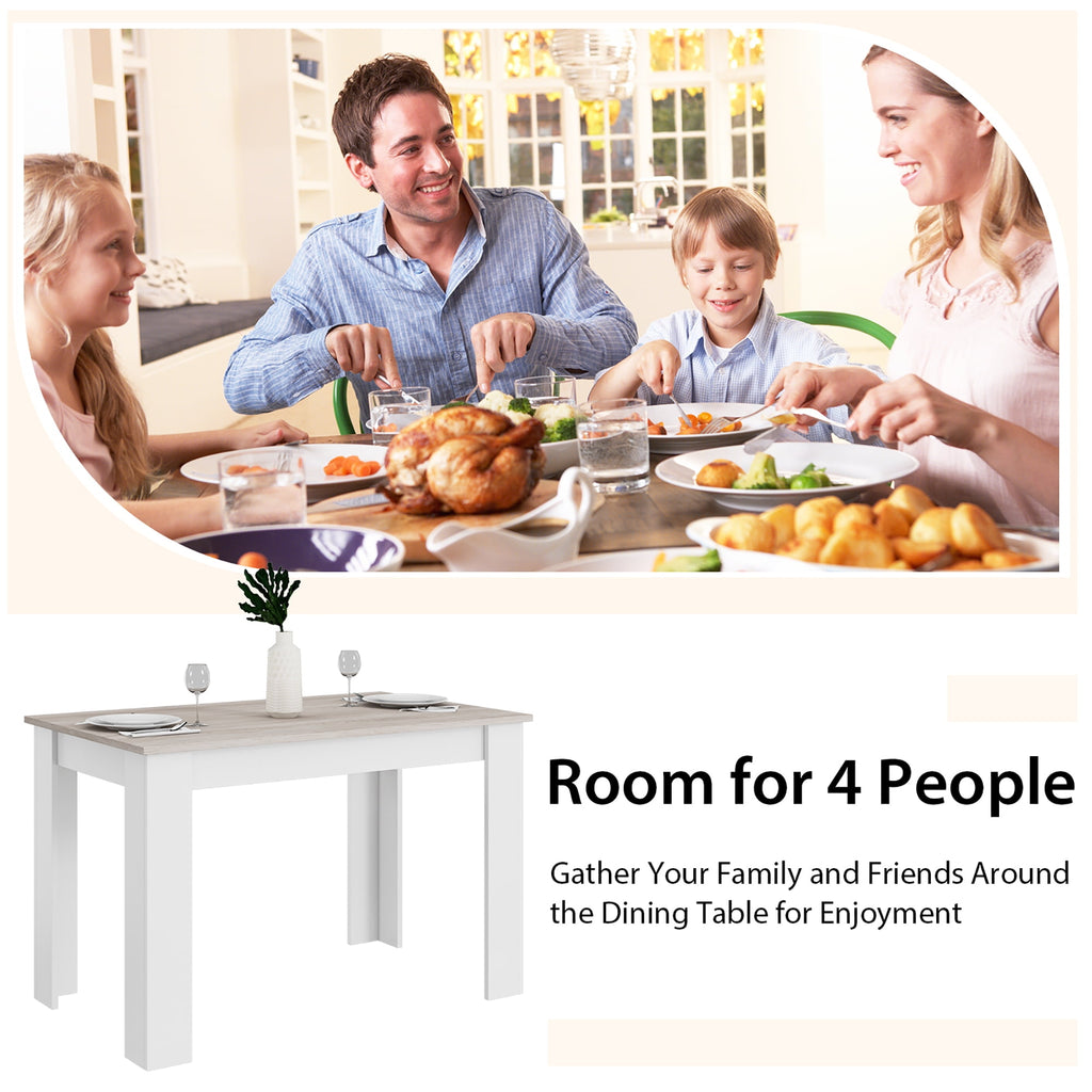 Costway Dining Table 47 Inch Kitchen Dining Table Rectangular for Small Space Dark Gray