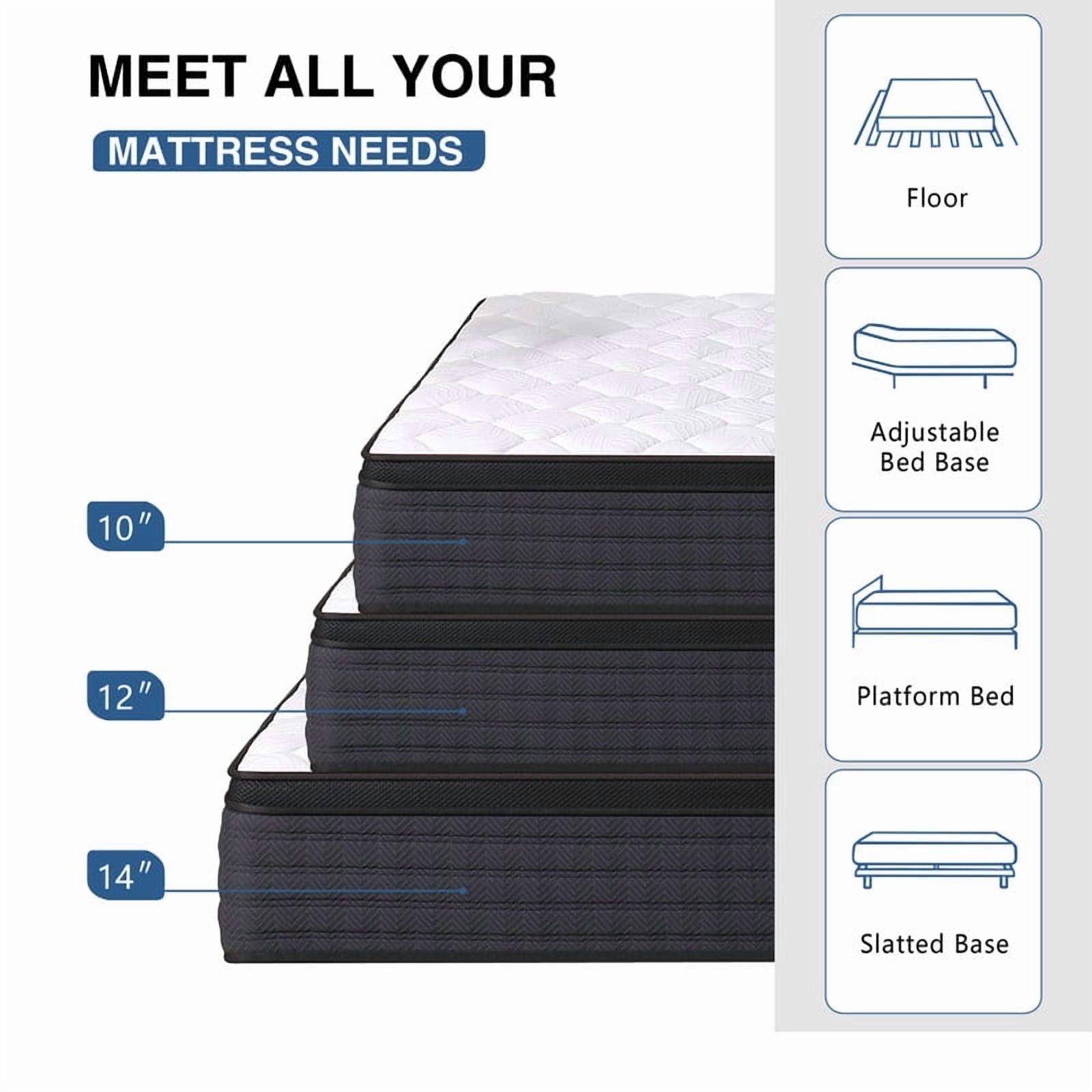 DEHIJU Queen Size Mattress, 12 Inch Hybrid Memory Foam Queen Mattress in a Box, Pressure Relief, Medium Firm, CertiPUR-US