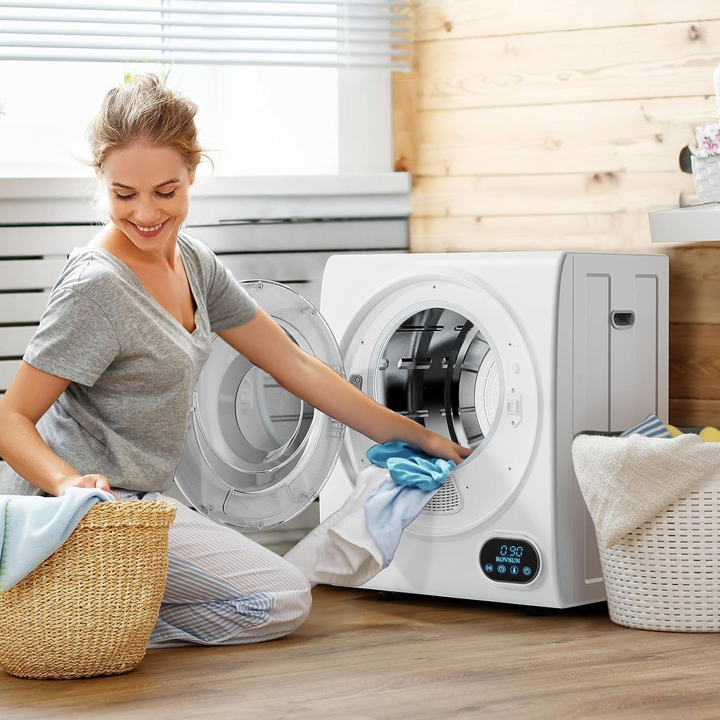 VINGLI Portable Clothes Dryer 10 lbs 110V White Electric Dryer Tumble