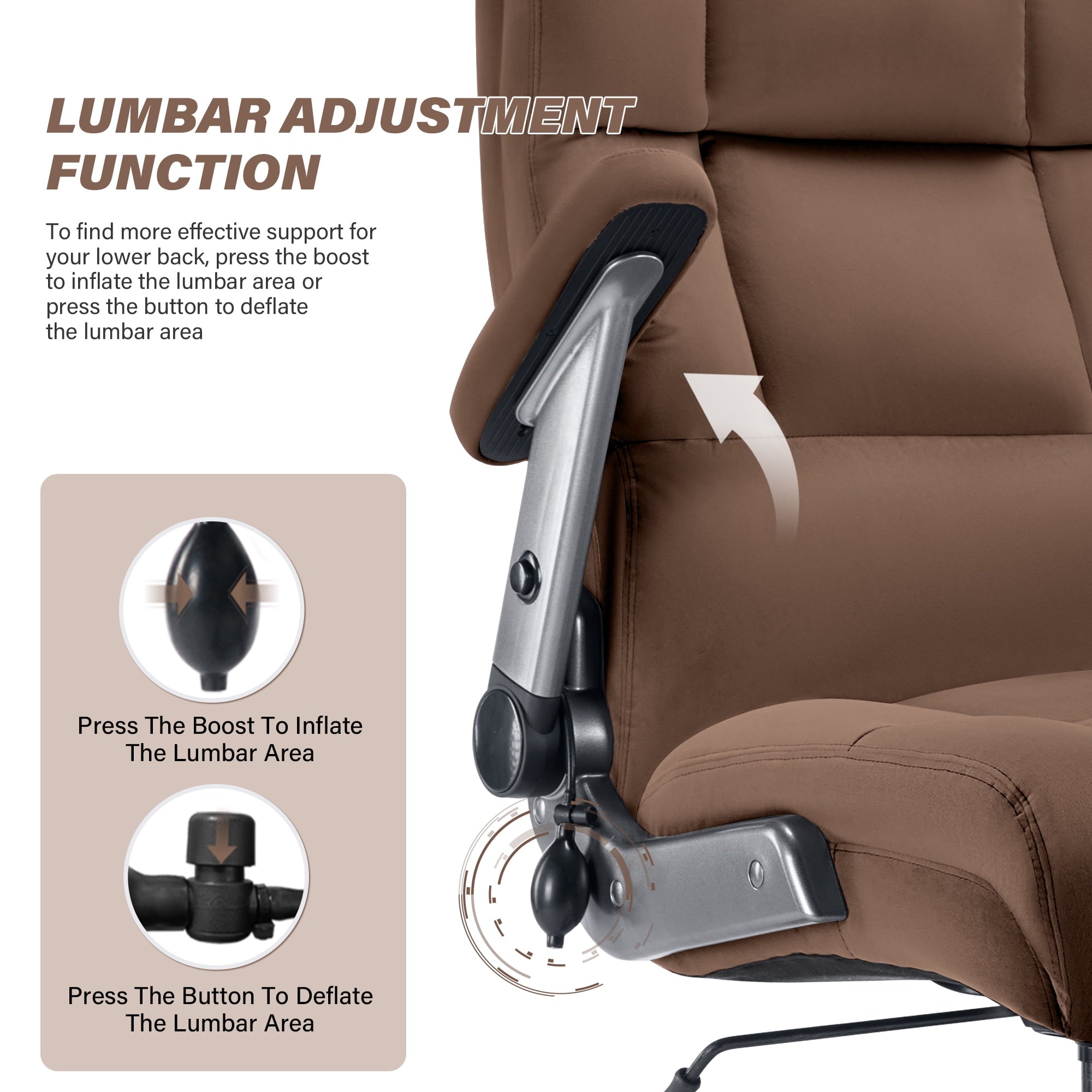 Big and Tall 700lbs Office Chair, Ultra-Soft Fabric Executive Desk Chair, Ergonomic Computer Chair with 3D Flip Up Arms, Adjustable Lumbar Support, Heavy Duty Metal Base and Quiet Rubber Wheel, Black