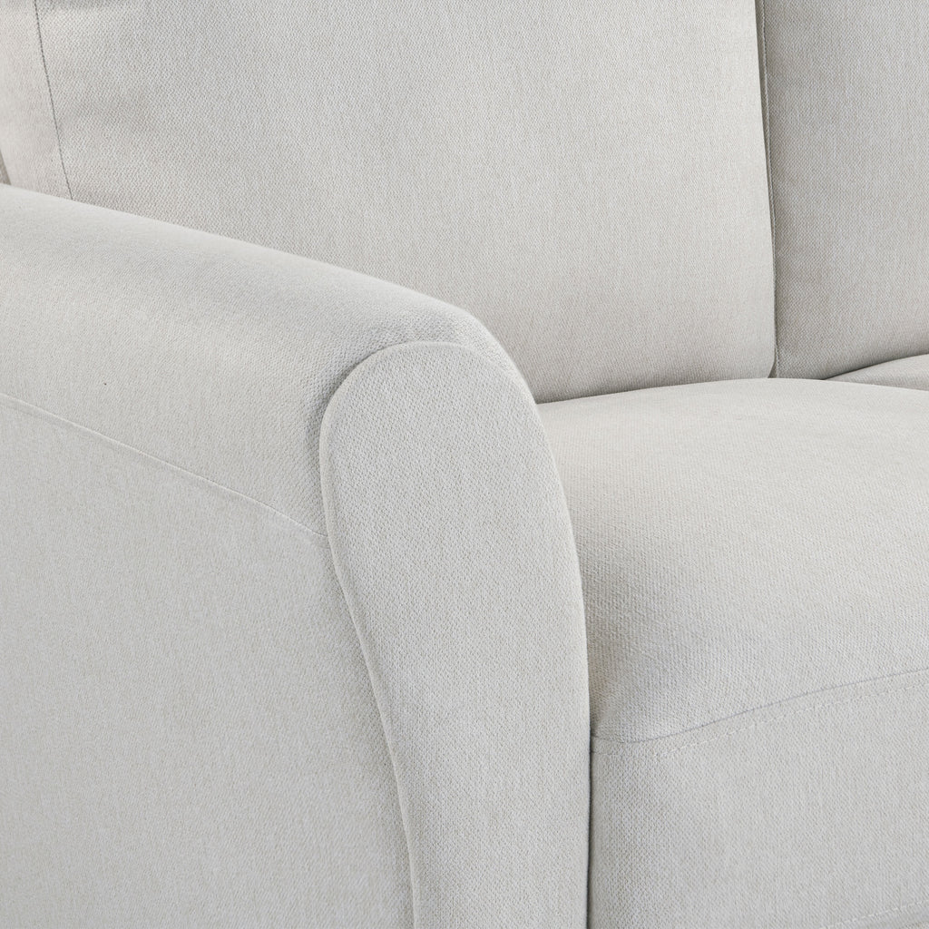 Lifestyle Solutions Alexa Sofa with Rolled Arms, Gray Fabric