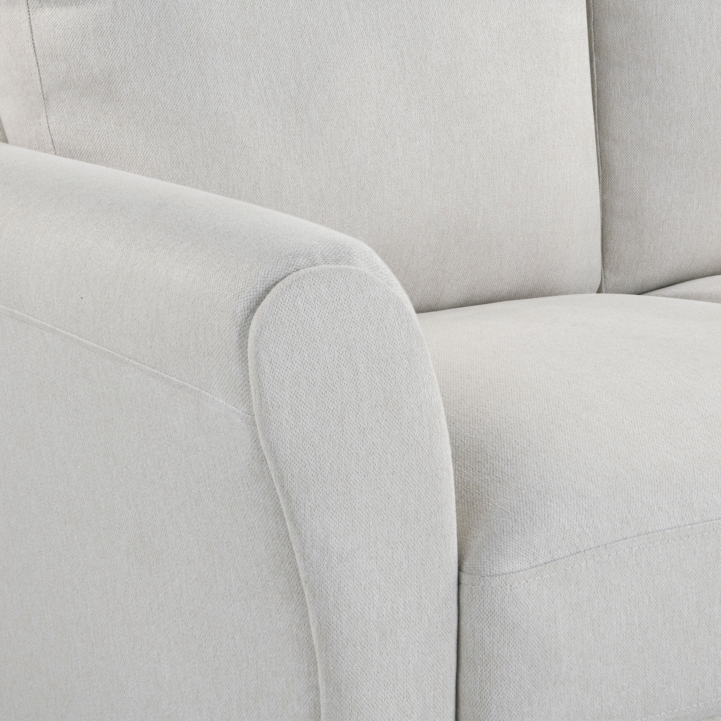 Lifestyle Solutions Alexa Sofa with Rolled Arms, Gray Fabric