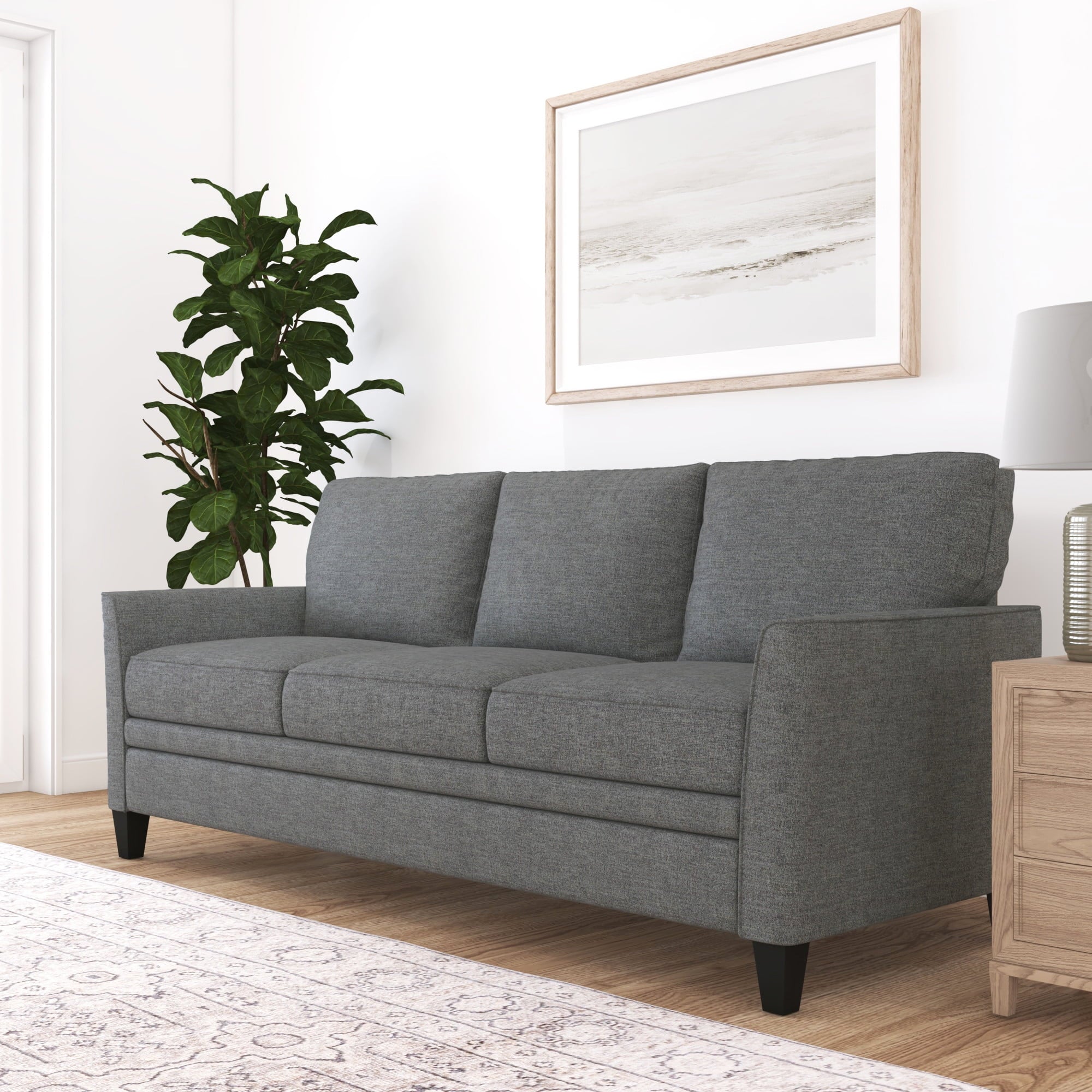 Mainstays Kensington 80 3 Seat Classic Modern Couch, Gray