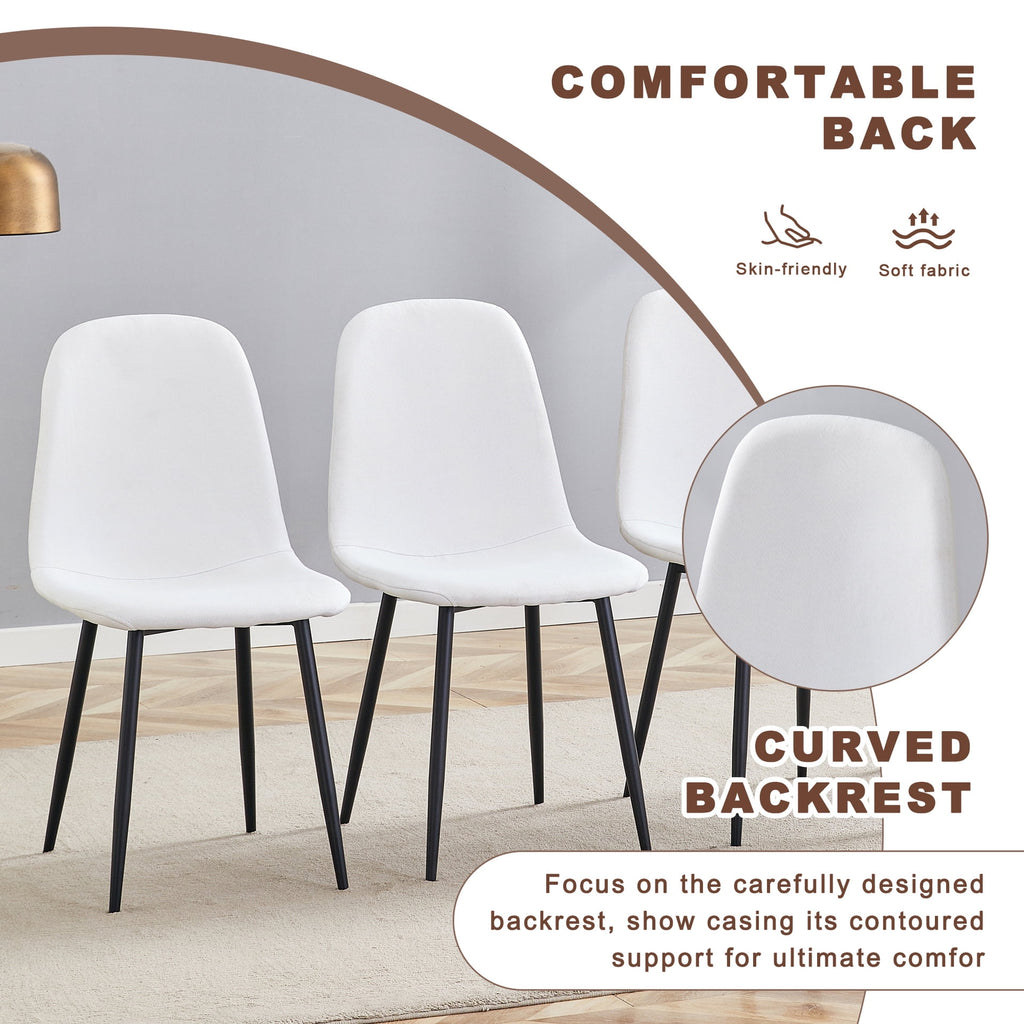 JUFU 55 Dining Table Set for 4, Modern Table and Chairs Set of 4, 5 Piece Dining Table Set Include Wooden Kitchen Table and 4 Faux Leather Chairs Ideal for Kitchen Dining Room Easy to Assemble
